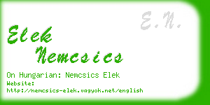 elek nemcsics business card